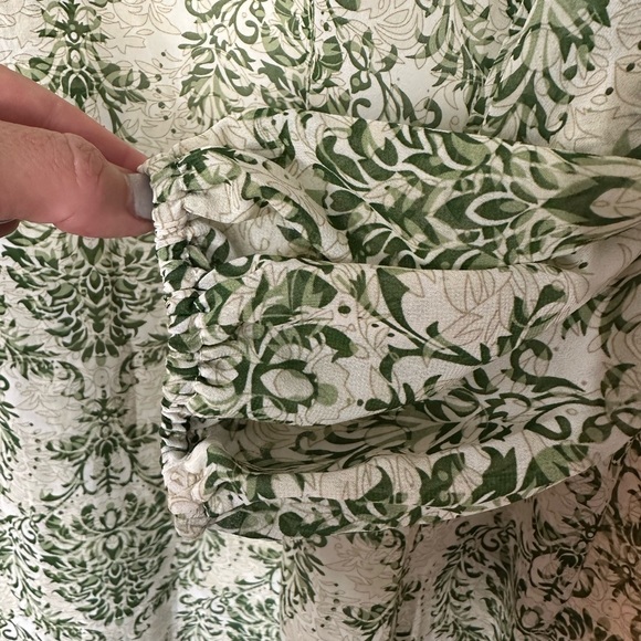 Allover Green Floral Curve Sheer Pants with Built-in-Shorts - Picture 4 of 4